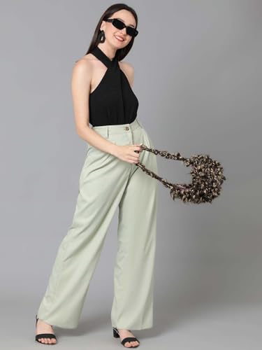 Image of KOTTY Womens Cotton Blend Straight Fit Trousers