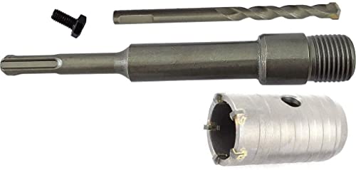 Inditrust Sds Shank Concrete Wall Drill Bit Hole Saw Cutter (40mm bit with 200mm rod)