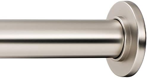 Ivilon Tension Curtain Rod - Spring Tension Rod for Windows or Shower, 24 to 36 Inch. Satin Nickel
