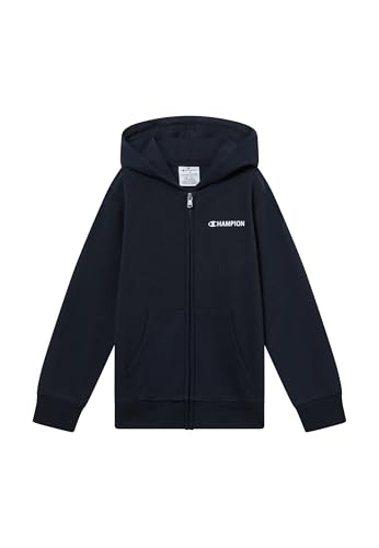 Champion Legacy - Felpa con Cappuccio e Zip Intera, da Ragazzo, S, Blu, Blu, S