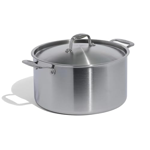 Made In Cookware – 12 Quart Stainless Steel Stock Pot With Lid – 5 Ply Stainless Clad – Professional Cookware – Crafted in Italy – Induction Compatible