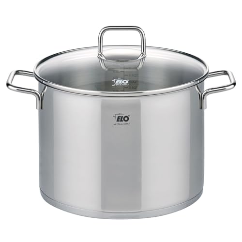 Elo Faitout inox 18/10 26 cm avec couvercle verre 9,5 L