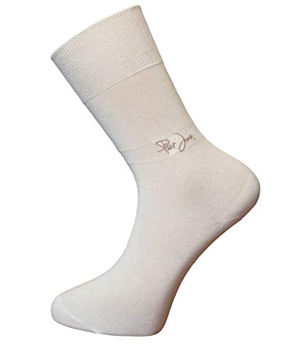 Chaussettes fines lot de 12 paires en coton blanc cassé doux