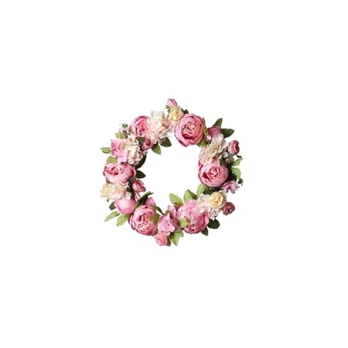 Guirlande de Noël rose haute densité 2pc pour une décoration résidentielle élégante