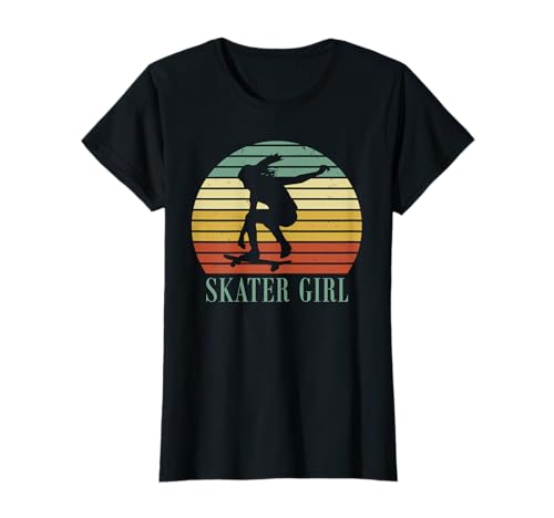 Skateboard Skater Girl Retro Skateboarding Camiseta