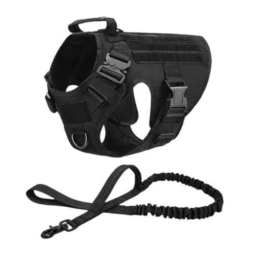 Coleira Peitoral Premium Tático K9 Fivela de Aço com Guia Giratória Para Cachorro Porte Grande Pasto