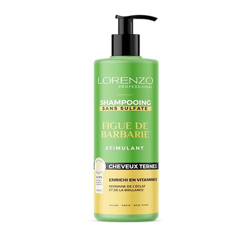 Lorenzo - Shampoing Éclat Figue de Barbarie - Brillance & Vitalité - Sans Sulfate, Paraben, Silicone, Colorant - 500ml