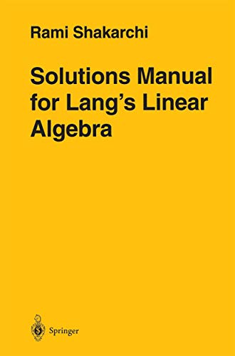 Lang's Linear Algebra view 2