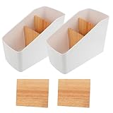 Cabilock Scatola Portaoggetti in ABS 2 Pezzi Multifunzionale per Casa e Soggiorno Organizer per Cosmetici e Telecomandi Semplice Scatola di Immagazzinaggio Paratia Smontabile per