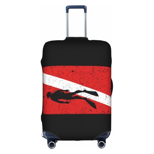 Travel Luggage Cover America Diver Down Flag Vintage Usa Scuba Diving Dive Flag 5 Fashion Washable Baggage Suitcase Protector Fit For Luggage X-Large