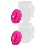 SAFIGLE Getränkekrug 1 Liter Kunststoff mit Deckel und Robustem Material Saftkanne für Hausgemachten Eistee und Kaltes Wasser in Gastronomie Wiederverwendbar