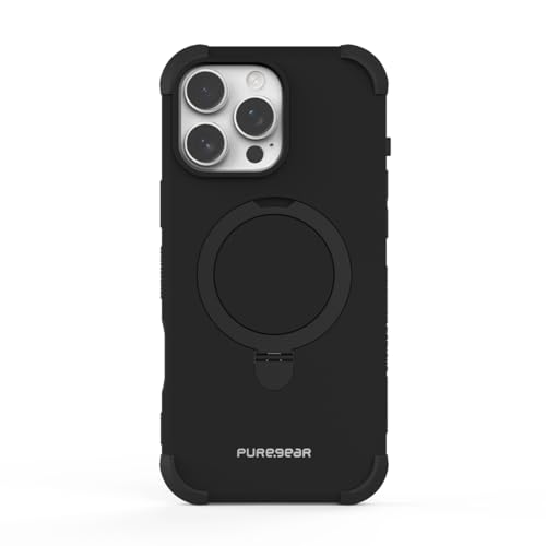 PureGear DualTek KIK - Funda magnética para iPhone 16 Pro (2024), probada y aprobada por militares, compatible con MagSafe, funda protectora resistente y duradera para iPhone 16 Pro, soporte