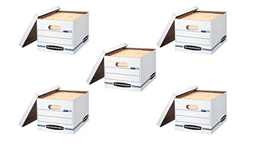Bankers Box STOR/File Storage Boxes, Standard Set-Up, Lift-Off Lid, Letter/Legal, 4 Pack (0070308)- 5 Sets of 4pk