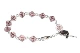 Womens Rosary Bracelet made with Vintage Rose Pink Austrian Crystals - Confirmation, RCIA, Christmas