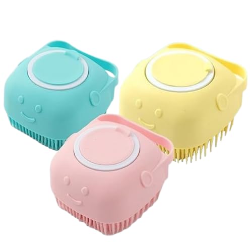 Esponja Bucha Escova De Silicone C/Dispenser Para Banho Massageador Corporal Adulto Criança Pet