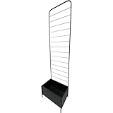 dobar® XL Metall-Pflanzkübel mit Rankgitter-Spalier – Pflanzkasten aus pulverbeschichtetem Stahl für Kletterpflanzen – platzsparend für Balkon, Terrasse & Garten – 50 x 30 x 180 cm – Schwarz