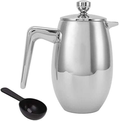 Ycauty Stainless Steel French Press, U-Shape Double Layer Teapot for Home, Stainless Steel French Press Coffee Maker for Coffee Lovers (350ml) - 5