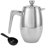 French Press Coffee Pot 304 Stainless Steel Double Wall U Shaped Spout Hand Brew Teapot for Home (800ml)