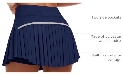 Image of JoyGirl Womens Pleated Tennis Skirt with Shorts High Waisted Golf Skort Mini Skirt Workout Skirt Athletic Skorts with Pockets