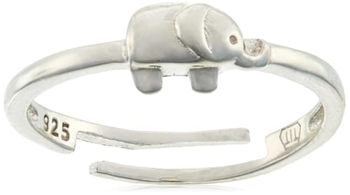 Beneto Playful bague d'orteil motif éléphant en métal argenté taille standard femme