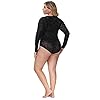 Hanna-Nikole-Womens-Plus-Size-See-Through-Bodysuit-Sheer-Long-Sleeve-Jumpsuit Hanna Nikole Women Plus Size Bodysuit Long Sleeve Leotard Top Basic Stretchy Jumpsuit 18W