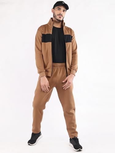 Image of CHKOKKO Fleece Men Winter Sports Running Zipper Collared Neck Stylish Jacket