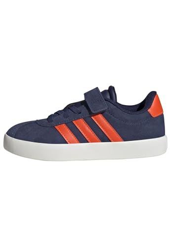 adidas VL Court 3.0 Hook and Loop Shoes Kids Schuhe, Dark Blue/Impact orange/Gold met, 31 EU