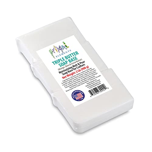 Primal Elements Triple Butter Soap Base (Mango, Shea, And Cocoa Butter) - Moisturizing Melt And Pour Glycerin Soap Base For Crafting And Soap Making, Vegan, Cruelty Free, Easy To Cut - 2 Pound #TOP9