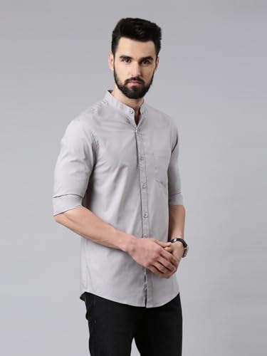 Image of THE SOUL PATROL Men's Casual Regular Fit Full Sleeve Premium Cotton Button-Down Shirt with Single Patch Pocket - Stylish, Classic, Comfortable, and Elegant for Everyday Wear