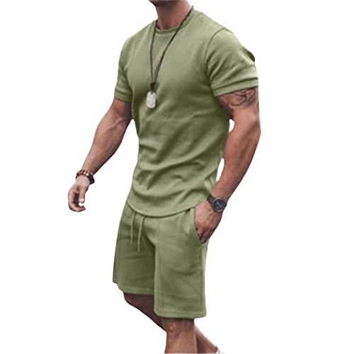 Survêtement d'été homme idéal pour vos vacances avec t-shirt vert L