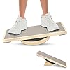 Balance Board for Adults, 2-in-1 Slant Board for Balance Core Training, Anti-Slip Wobble Board for Physical Therapy, Adjustable Wooden Rocker Board, 25 or 30-Degree Stretch Incline Board