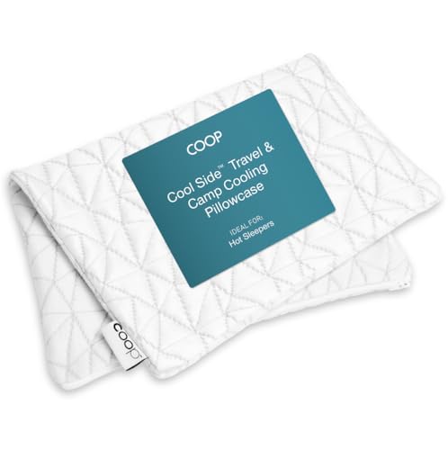Image of Coop Home Goods Cool Side Travel and Camping Pillowcase, Cooling Travel Pillow Case for Hot Sleepers, Two-Sided Pillow Covers, Cozy Side & Cool Side, Ultra Soft Lulltra Cool Technology