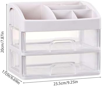 Makeup Organizer for Vanity, 2024 New 1 Tiers Drawers Countertop Storage Box, Cosmetics Organizer, 𝐒𝐤𝐢𝐧𝐜𝐚𝐫𝐞 Cosmetic Display Case Holder for Dresser, Bedroom, Bathroom (White)