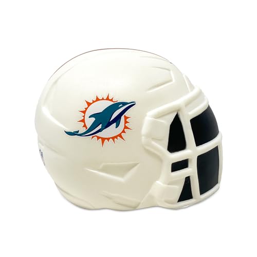 Party Animal NFL Jumbo Squeezymates Helmet Miami Dolphins Squeezy Helmet Figurine, Team Colors, 4" Tall - Image 3
