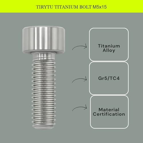 Image of 4PCS Titanium Bolts M5x15mm Hex Socket Cap Screw, Natural Color | Hex Socket Screws, Lightweight Design, Ideal for Humid /Salty Environments, Bicycle Water Bottle Cage Bolts
