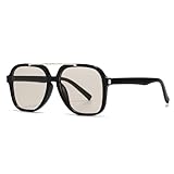 YAMEIZE Trendy Oversized Pilota Occhiali da Sole Quadrati per - Donna uomo Retro 70s Doppi...
