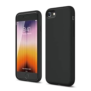 elago Liquid Silicone Case Compatibel met iPhone SE 3 (2022) / SE 2 (2020) Voor iPhone 8/7 Hoesje – Volledige Bescherming [3-Lagen] Structuur, Shockproof, Premium Silicone (Zwart)
