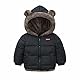 Natashas Baby Kinder Winterjacke Mantel mit Kapuze Jacke Warm Baby Niedlich Plüsch Bärenohren Jungen Mädchen Baumwolljacke（Schwarz, 128）