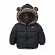 Natashas Baby Kinder Winterjacke Mantel mit Kapuze Jacke Warm Baby Niedlich Plüsch Bärenohren Jungen Mädchen Baumwolljacke（Schwarz, 104-110）