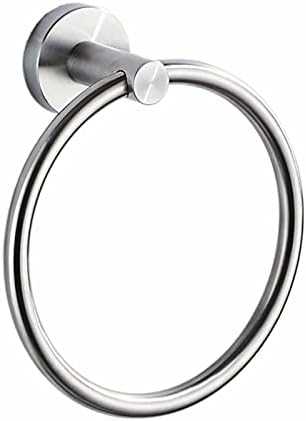 Hand Towel-Ring Holder Bathroom Towel-Racks - Wall Mount Bathroom Hardware Simple Round Towel Hanger Heavy Duty SUS 304 Stainless Steel (Brushed Steel)