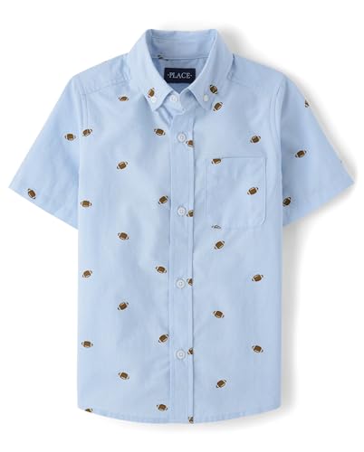 Image of The Children's Place Boys' Short Sleeve Poplin Button Down Shirt