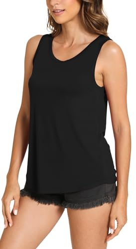 GYS Women Tank Tops Loose Fit Summer Basic Sleeveless Tops Bamboo Viscose Pajama Shirts - Main Image