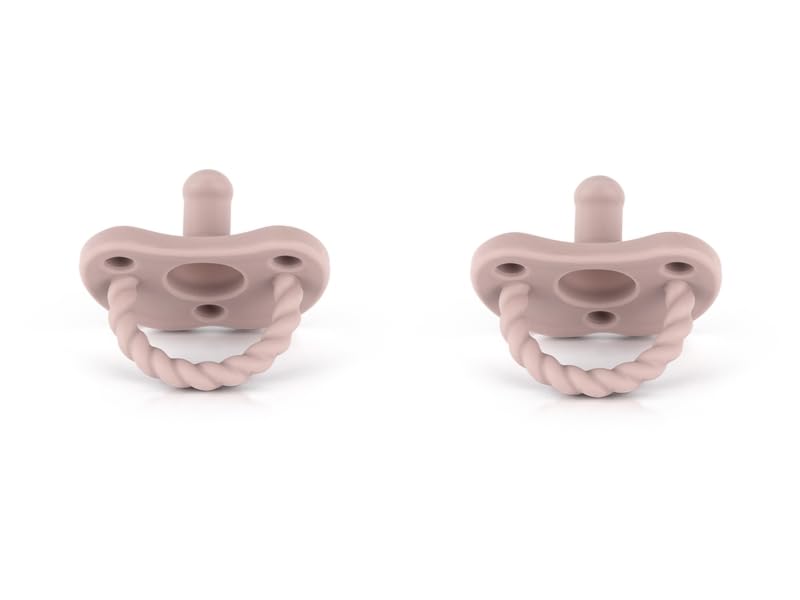 Image of Sweetie Pacifier Soother Baby Silicone Baby Pacifier Soft Silicone Certified BPA Free Set of 2 (Light Pink)