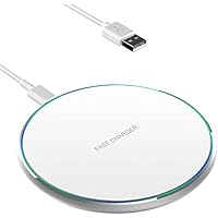 Cargador Inalámbrico, ocdyuq 15W MAX Ultrafino Carga Wireless Charger para iPhone 14/13/12/11/8/Pro MAX/Mini/XR/X/Plus, Samsung Galaxy S22/S21/S20/S10, AirPods, Huawei, Xiaomi (Blanco)