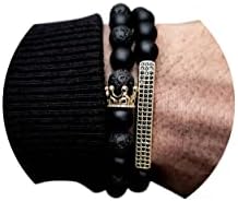 JERBAS Crown Bracelet For Men Trendy Handmade Classic Strand Stone Beaded Bracelet For Men Jewelry Gift