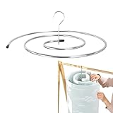 Spiral Shaped Stainless Steel Drying Rack for Bed Sheets,Spiral-Blechaufhänger aus Edelstahl, Faltbarer & 360° Drehbarer Wäscheständer, Platzsparende Kleiderbügel für Laken, Tagesdecken, Decken (1)