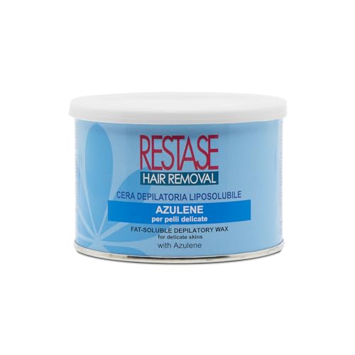 RESTASE | Cera Depilatoria Liposolubile, Azulene, Pelli Delicate, 400 ml,