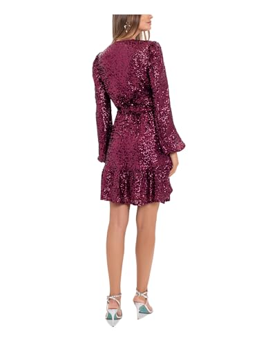 Betsy & Adam Short Sequins with Belt Tie2