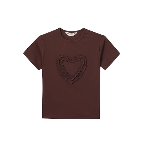 Girls Heart-shaped Short Sleeve T-Shirt