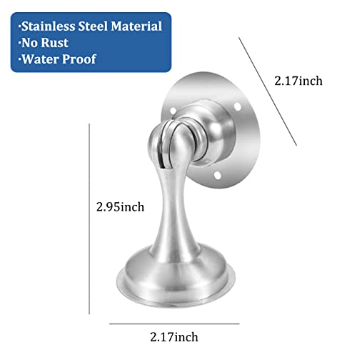 4 Pack Magnetic Door Stop, No Drilling Door Stoppers, Stainless Steel Magnetic Door Stops, Magnetic Door Stopper With Adhesive Tape, Screws For Stronger Wall & Floor Mount, Hold Your Door Open #TOP4
